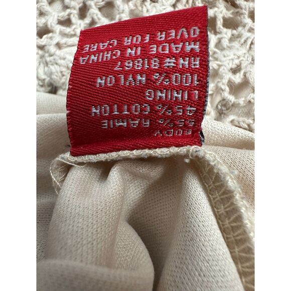 J.J. Basics Vintage y2k Lace Sequin Crochet Babydoll Halter Blouse Size Medium - Picture 4 of 7